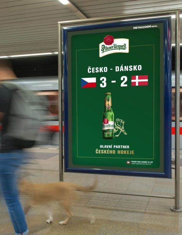 Hokejové zápasy live na digitálních CLV v metru